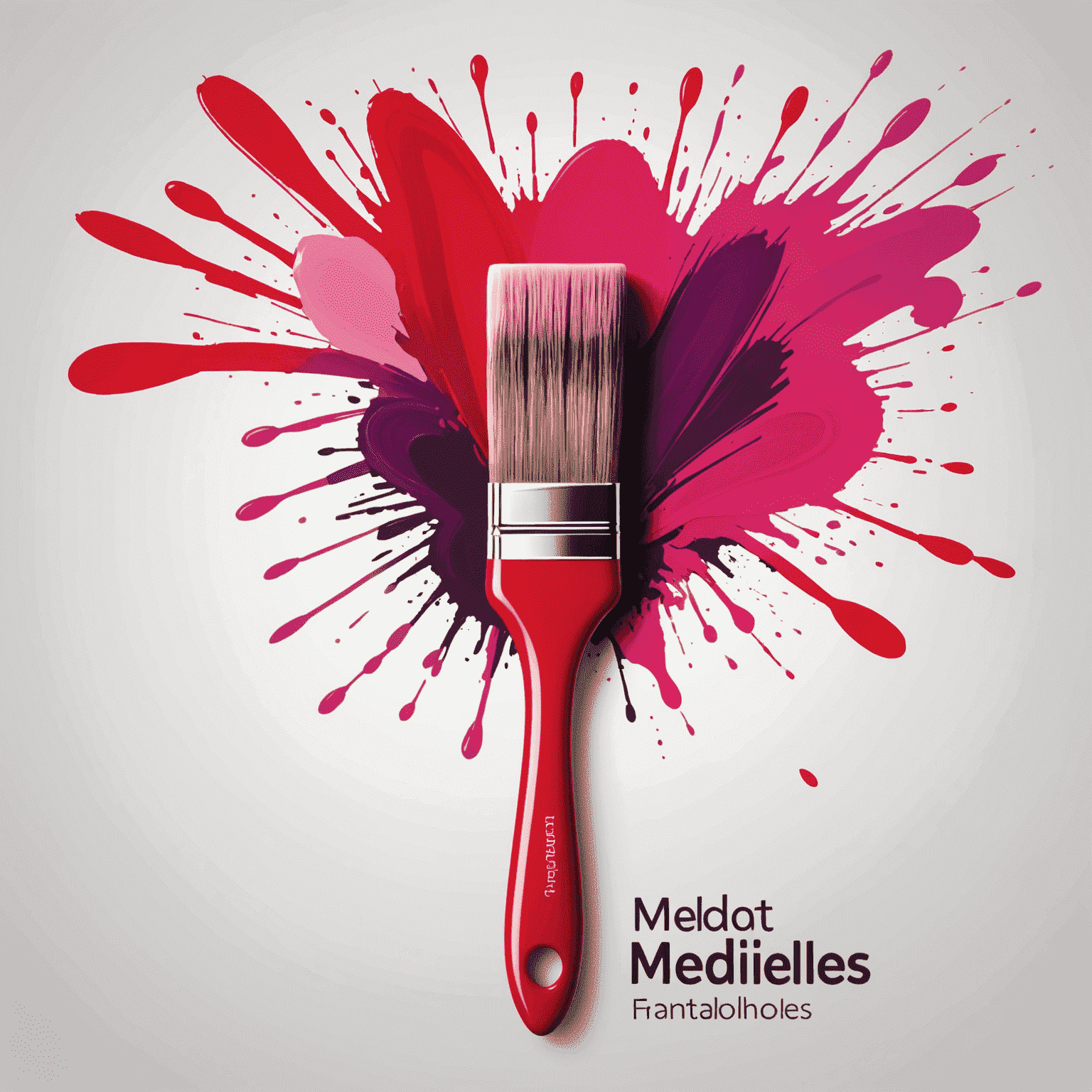 Mediblees logo - A stylized paintbrush with vibrant red and pink strokes