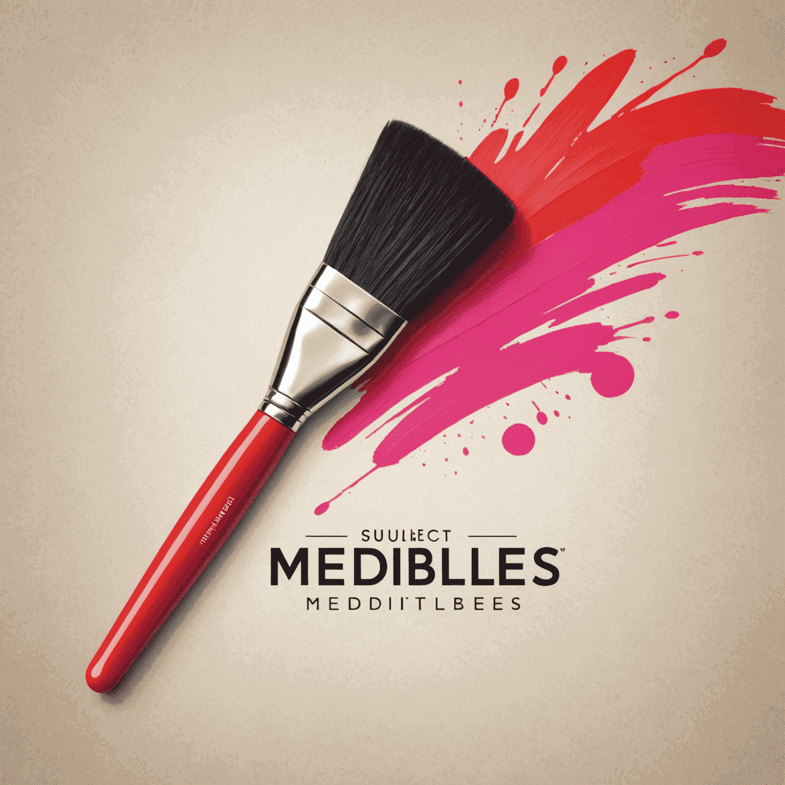 Mediblees logo - A stylized paintbrush with vibrant red and pink strokes