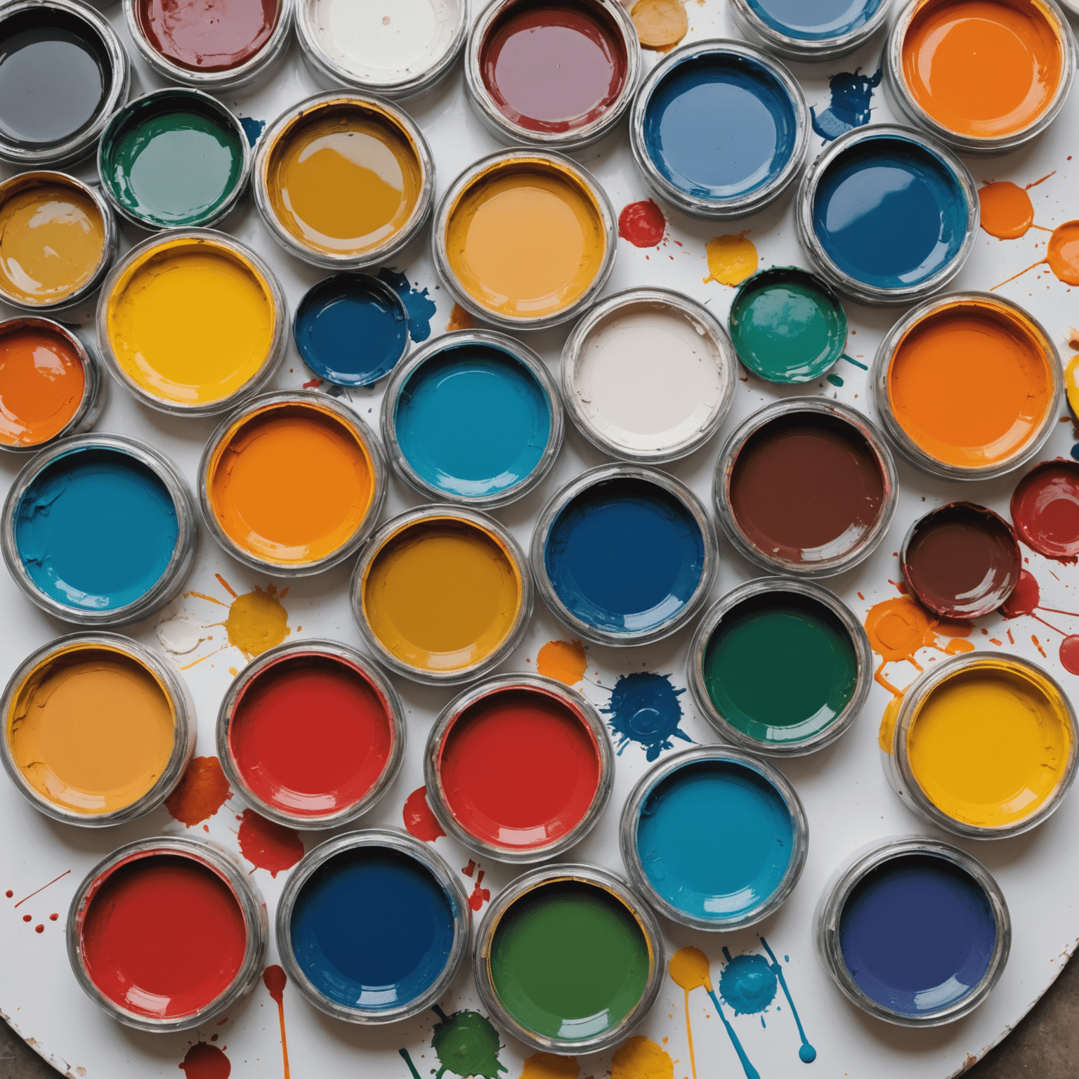 A vibrant display of various paint colors being mixed on a palette, showcasing the process of creating unique custom colors